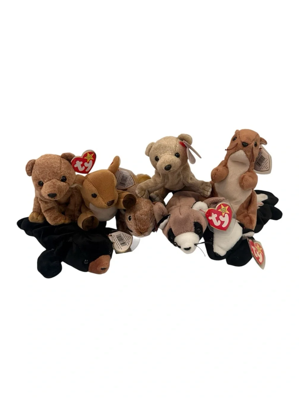NWT Vintage Ty Beanie Babies Bundle of (8) Woodland Creatures Forest Animals